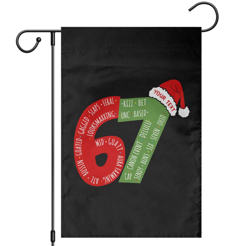 Personalized 67 Christmas Garden Flag Custom Text Rizz Aura Farming Six Seven Meme Gen Alpha - Wonder Print Shop