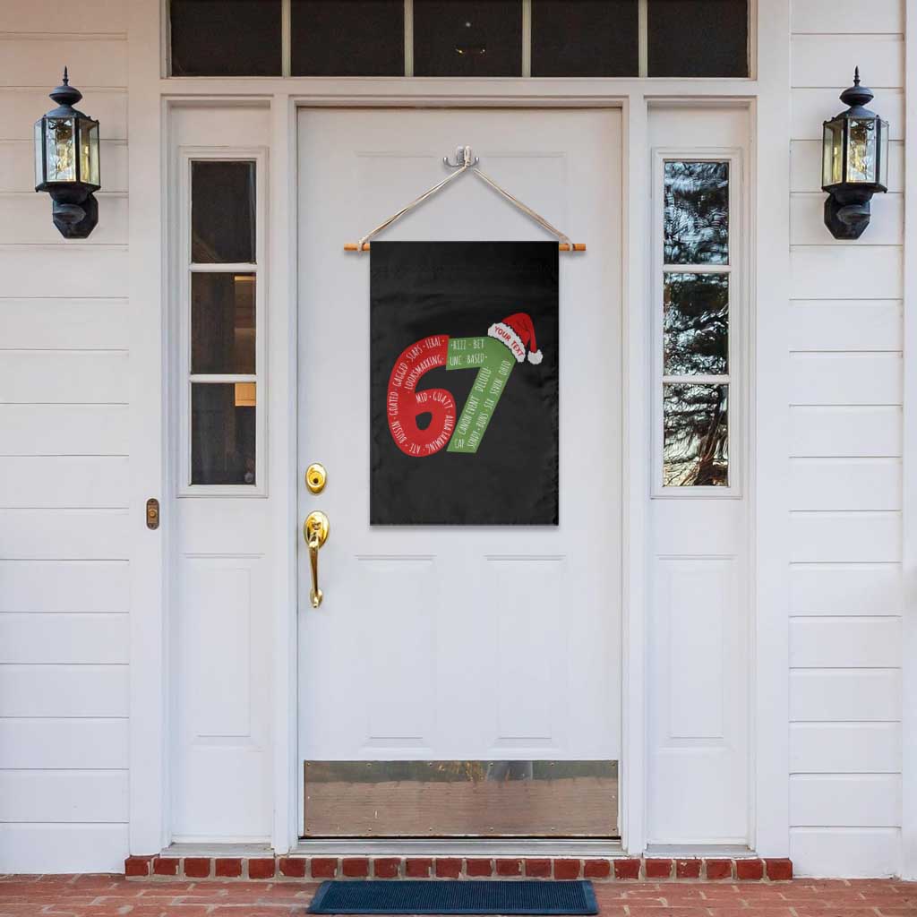 Personalized 67 Christmas Garden Flag Custom Text Rizz Aura Farming Six Seven Meme Gen Alpha - Wonder Print Shop