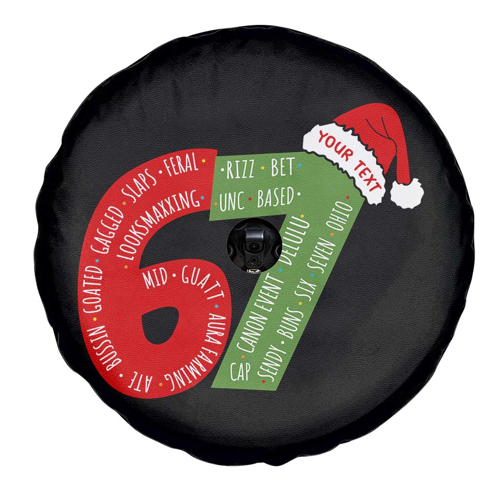 Personalized 67 Christmas Spare Tire Cover Custom Text Rizz Aura Farming Six Seven Meme Gen Alpha - Wonder Print Shop