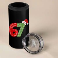 Personalized 67 Christmas 4 in 1 Can Cooler Tumbler Custom Text Rizz Aura Farming Six Seven Meme Gen Alpha - Wonder Print Shop
