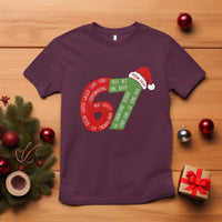 Personalized 67 Christmas T Shirt Custom Text Rizz Aura Farming Six Seven Meme Gen Alpha - Wonder Print Shop