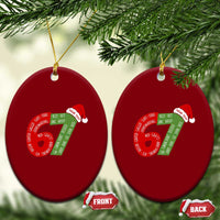 Personalized 67 Christmas Ceramic Ornament Custom Text Rizz Aura Farming Six Seven Meme Gen Alpha - Wonder Print Shop