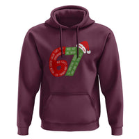 Personalized 67 Christmas Hoodie Custom Text Rizz Aura Farming Six Seven Meme Gen Alpha - Wonder Print Shop