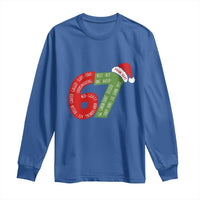 Personalized 67 Christmas Long Sleeve Shirt Custom Text Rizz Aura Farming Six Seven Meme Gen Alpha - Wonder Print Shop