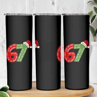 Personalized 67 Christmas Skinny Tumbler Custom Text Rizz Aura Farming Six Seven Meme Gen Alpha - Wonder Print Shop