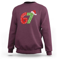 Personalized 67 Christmas Sweatshirt Custom Text Rizz Aura Farming Six Seven Meme Gen Alpha - Wonder Print Shop