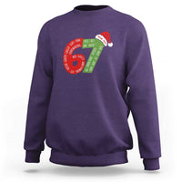 Personalized 67 Christmas Sweatshirt Custom Text Rizz Aura Farming Six Seven Meme Gen Alpha - Wonder Print Shop
