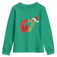 Personalized 67 Christmas Youth Sweatshirt Custom Text Rizz Aura Farming Six Seven Meme Gen Alpha - Wonder Print Shop