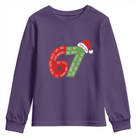 Personalized 67 Christmas Youth Sweatshirt Custom Text Rizz Aura Farming Six Seven Meme Gen Alpha - Wonder Print Shop
