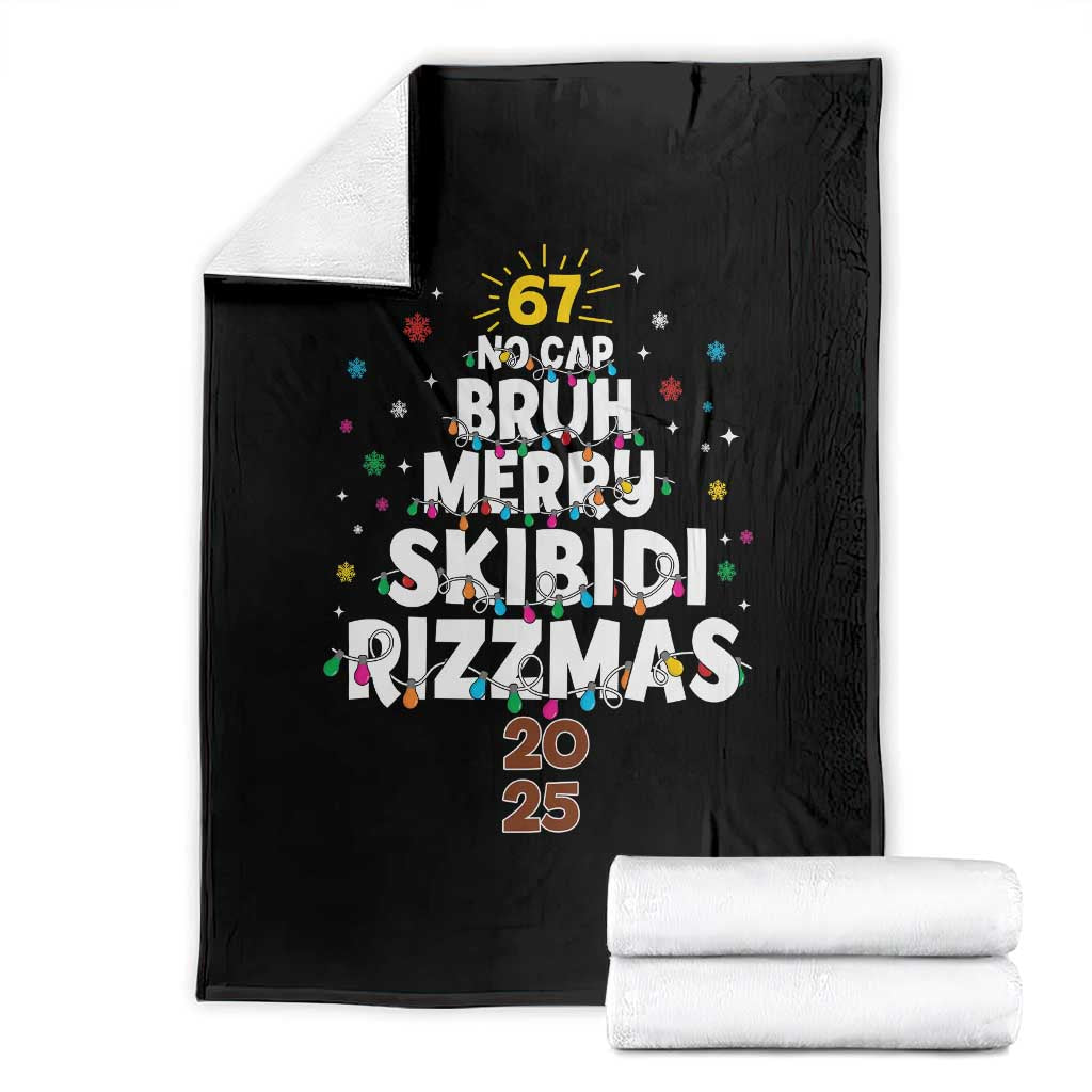 Funny Christmas Six Seven Meme Throw Blanket 67 No Cap Bruh Merry Skibidi Rizzmas 2025 - Wonder Print Shop