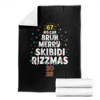Funny Christmas Six Seven Meme Throw Blanket 67 No Cap Bruh Merry Skibidi Rizzmas 2025 - Wonder Print Shop