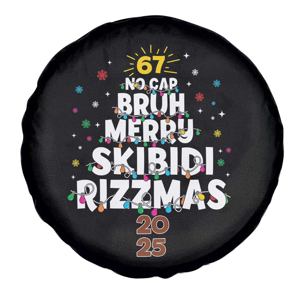 Funny Christmas Six Seven Meme Spare Tire Cover 67 No Cap Bruh Merry Skibidi Rizzmas 2025 - Wonder Print Shop
