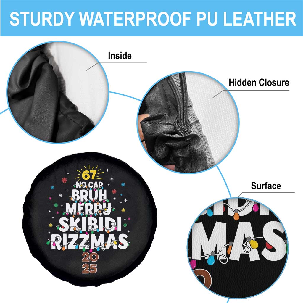 Funny Christmas Six Seven Meme Spare Tire Cover 67 No Cap Bruh Merry Skibidi Rizzmas 2025 - Wonder Print Shop