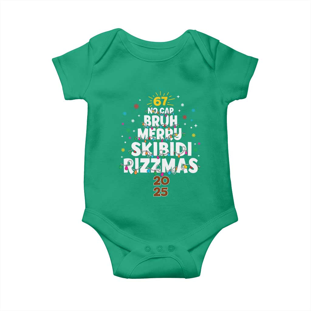 Funny Christmas Six Seven Meme Baby Onesie 67 No Cap Bruh Merry Skibidi Rizzmas 2025 - Wonder Print Shop