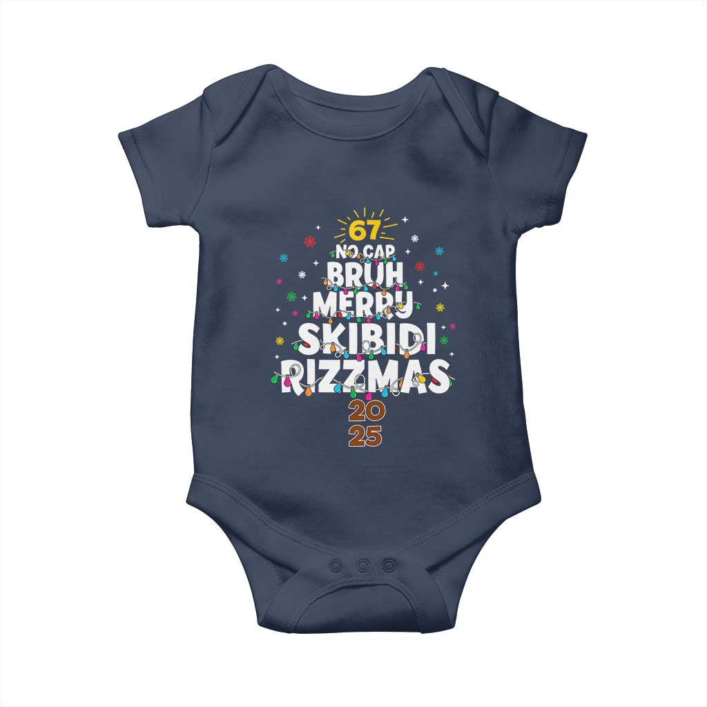 Funny Christmas Six Seven Meme Baby Onesie 67 No Cap Bruh Merry Skibidi Rizzmas 2025 - Wonder Print Shop