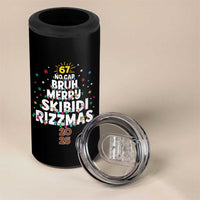 Funny Christmas Six Seven Meme 4 in 1 Can Cooler Tumbler 67 No Cap Bruh Merry Skibidi Rizzmas 2025 - Wonder Print Shop