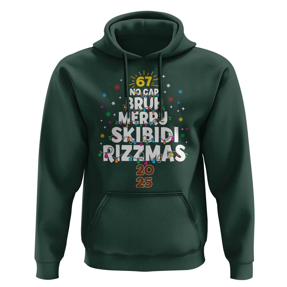 Funny Christmas Six Seven Meme Hoodie 67 No Cap Bruh Merry Skibidi Rizzmas 2025 - Wonder Print Shop