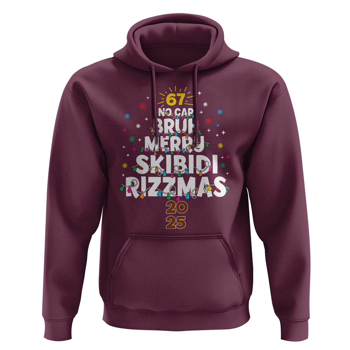 Funny Christmas Six Seven Meme Hoodie 67 No Cap Bruh Merry Skibidi Rizzmas 2025 - Wonder Print Shop