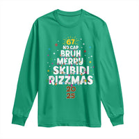 Funny Christmas Six Seven Meme Long Sleeve Shirt 67 No Cap Bruh Merry Skibidi Rizzmas 2025 - Wonder Print Shop