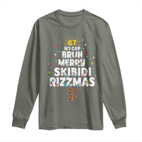 Funny Christmas Six Seven Meme Long Sleeve Shirt 67 No Cap Bruh Merry Skibidi Rizzmas 2025 - Wonder Print Shop