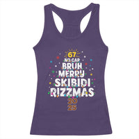 Funny Christmas Six Seven Meme Racerback Tank Top 67 No Cap Bruh Merry Skibidi Rizzmas 2025 - Wonder Print Shop