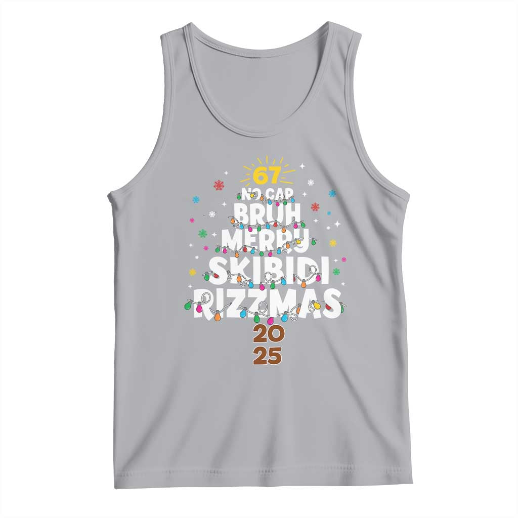 Funny Christmas Six Seven Meme Tank Top 67 No Cap Bruh Merry Skibidi Rizzmas 2025 - Wonder Print Shop