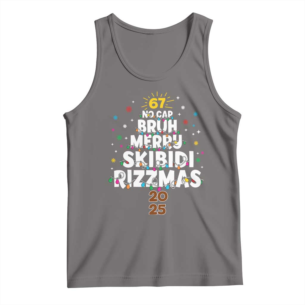Funny Christmas Six Seven Meme Tank Top 67 No Cap Bruh Merry Skibidi Rizzmas 2025 - Wonder Print Shop
