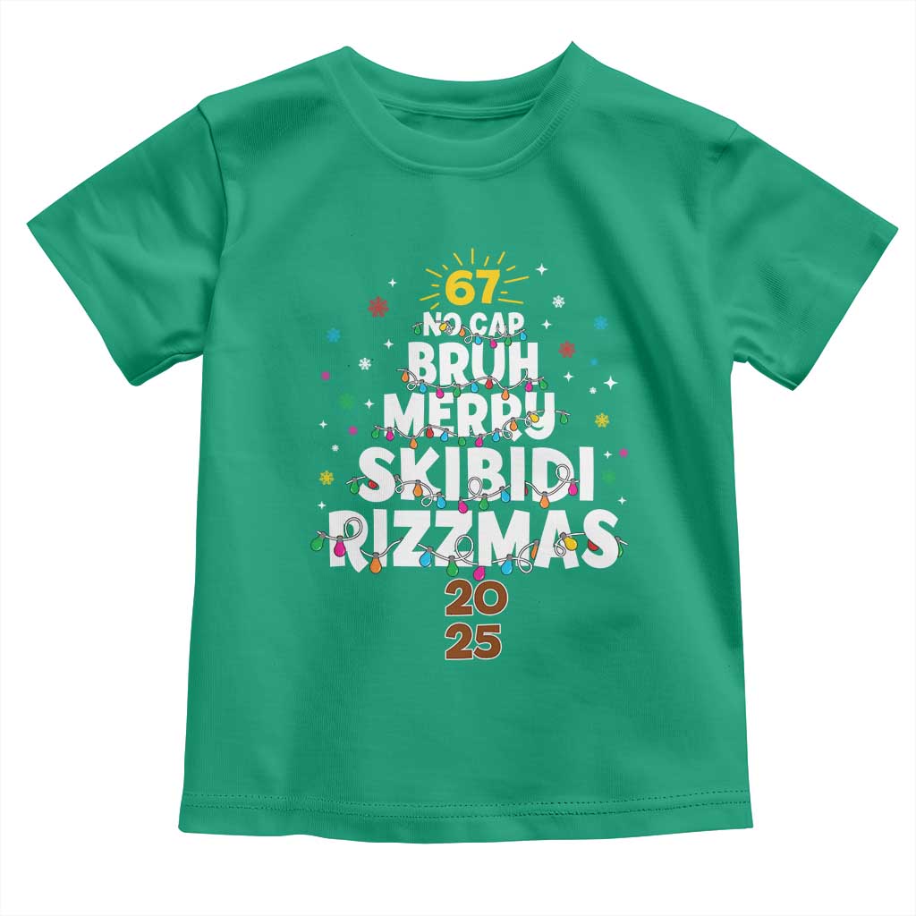 Funny Christmas Six Seven Meme Toddler T Shirt 67 No Cap Bruh Merry Skibidi Rizzmas 2025 - Wonder Print Shop