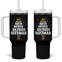 Funny Christmas Six Seven Meme Tumbler With Handle 67 No Cap Bruh Merry Skibidi Rizzmas 2025 - Wonder Print Shop