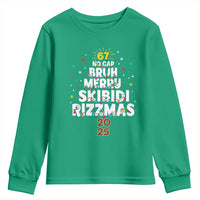 Funny Christmas Six Seven Meme Youth Sweatshirt 67 No Cap Bruh Merry Skibidi Rizzmas 2025 - Wonder Print Shop