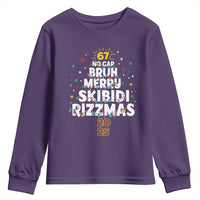 Funny Christmas Six Seven Meme Youth Sweatshirt 67 No Cap Bruh Merry Skibidi Rizzmas 2025 - Wonder Print Shop