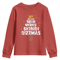 Funny Christmas Six Seven Meme Youth Sweatshirt 67 No Cap Bruh Merry Skibidi Rizzmas 2025 - Wonder Print Shop