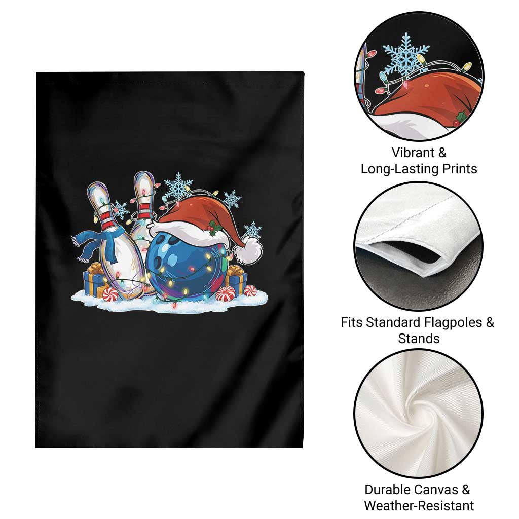 Funny Christmas Bowling Santa Hat Xmas Bowler Garden Flag - Wonder Print Shop