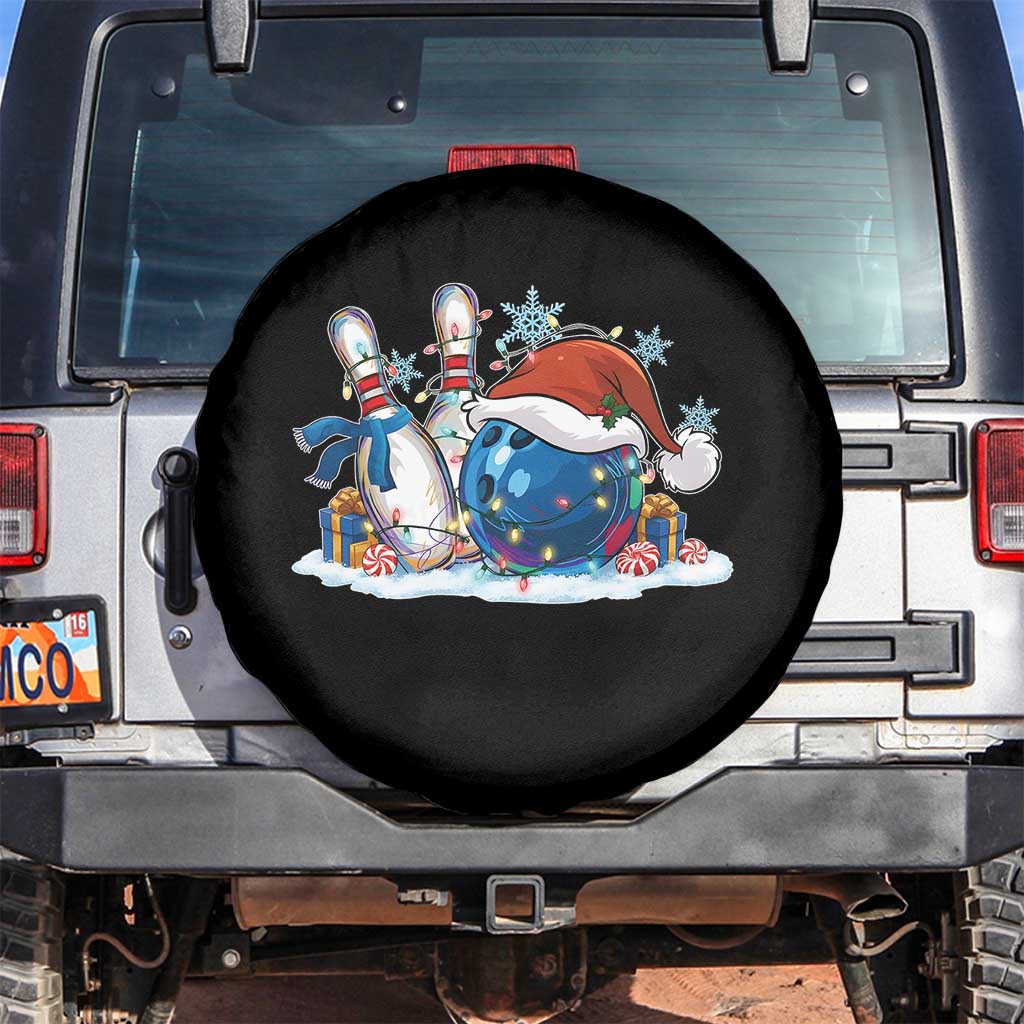 Funny Christmas Bowling Santa Hat Xmas Bowler Spare Tire Cover - Wonder Print Shop