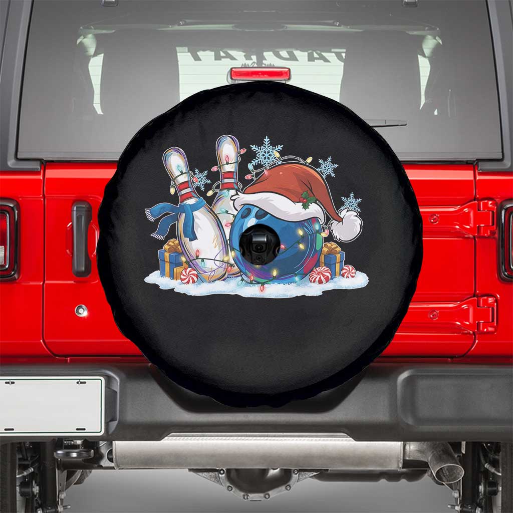 Funny Christmas Bowling Santa Hat Xmas Bowler Spare Tire Cover - Wonder Print Shop