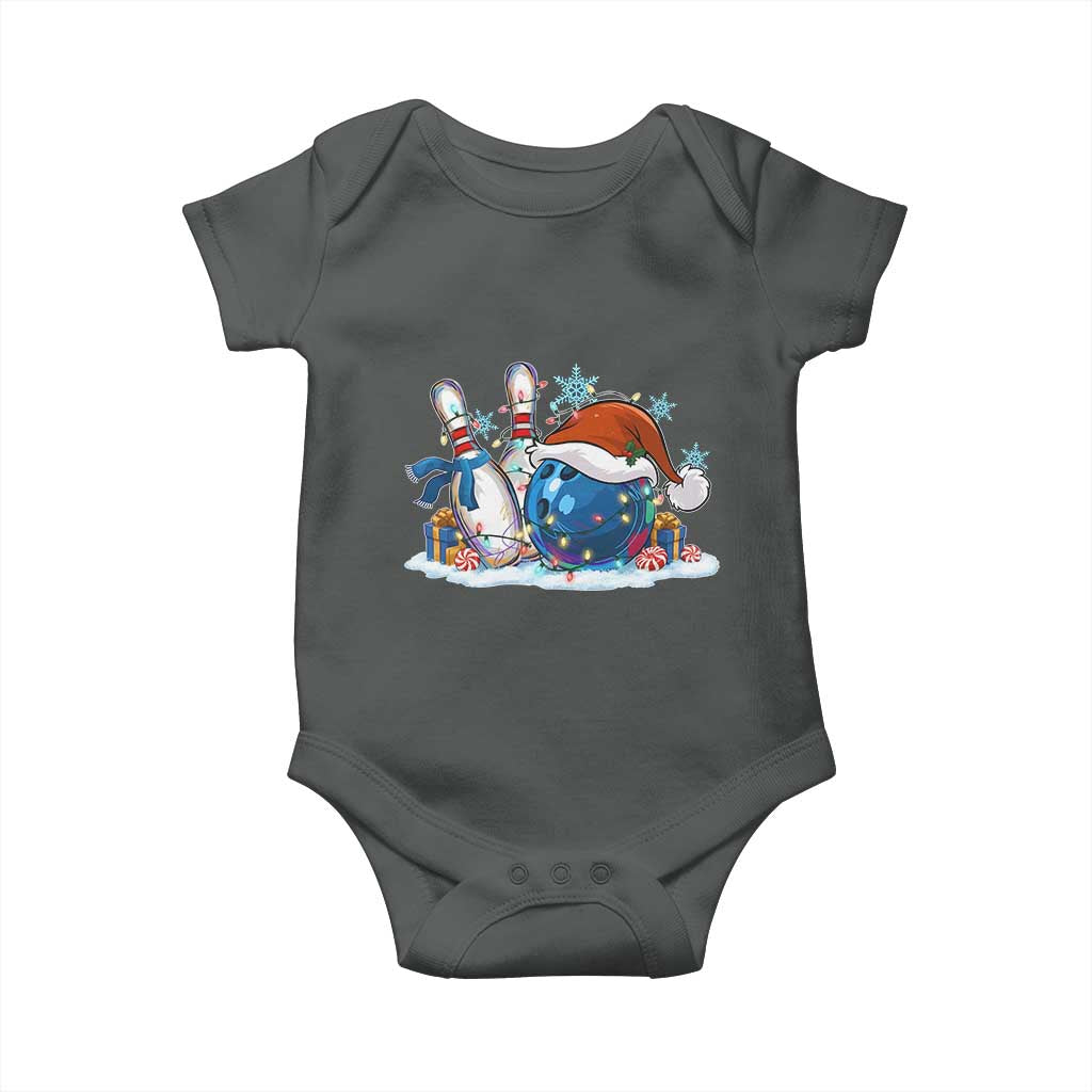 Funny Christmas Bowling Santa Hat Xmas Bowler Baby Onesie - Wonder Print Shop
