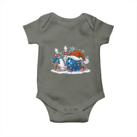Funny Christmas Bowling Santa Hat Xmas Bowler Baby Onesie - Wonder Print Shop
