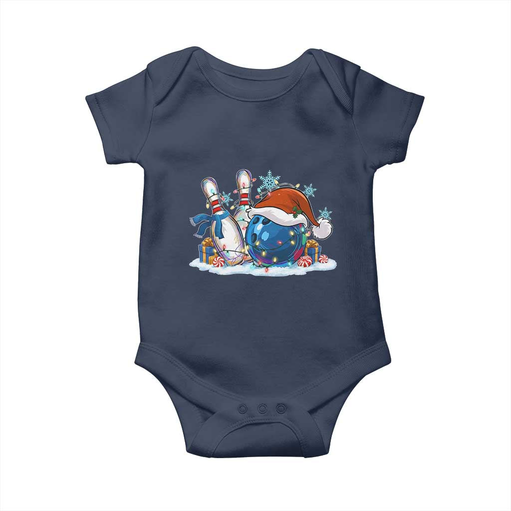 Funny Christmas Bowling Santa Hat Xmas Bowler Baby Onesie - Wonder Print Shop