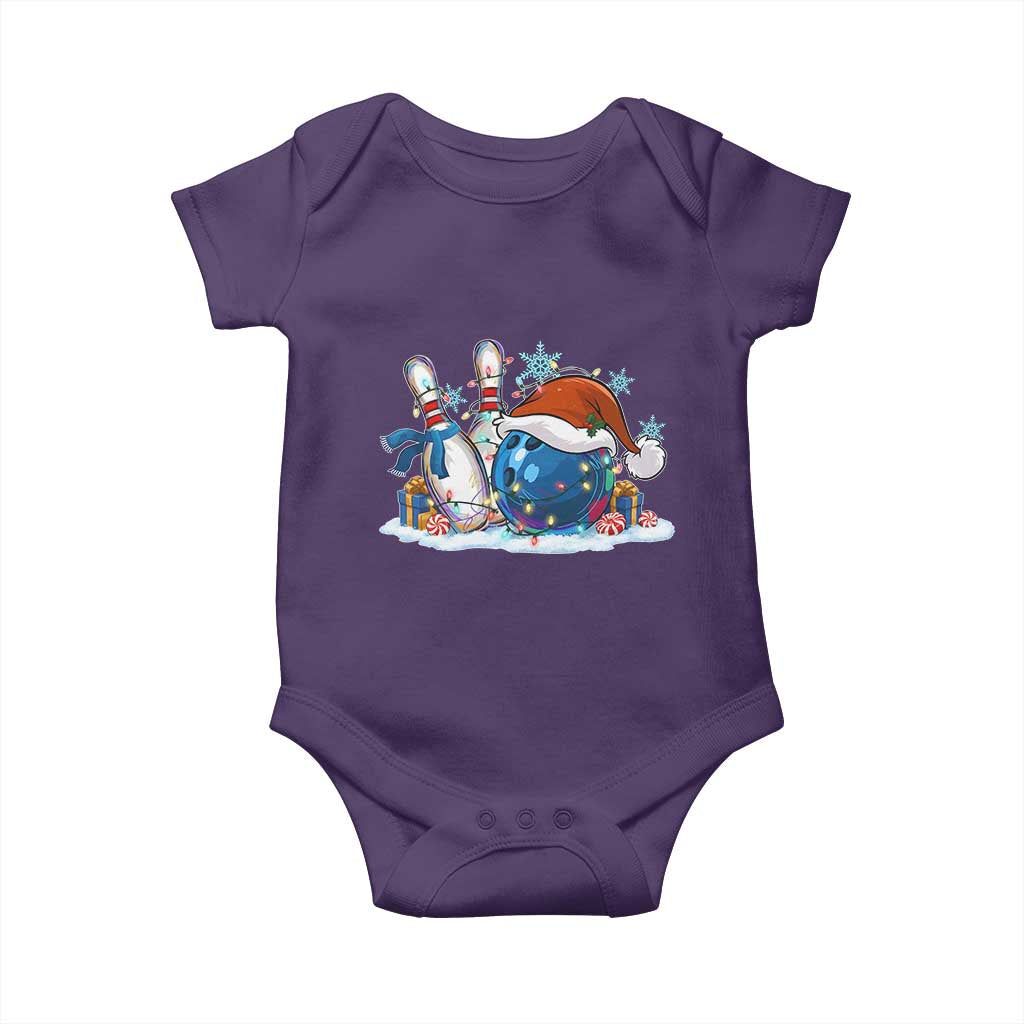 Funny Christmas Bowling Santa Hat Xmas Bowler Baby Onesie - Wonder Print Shop