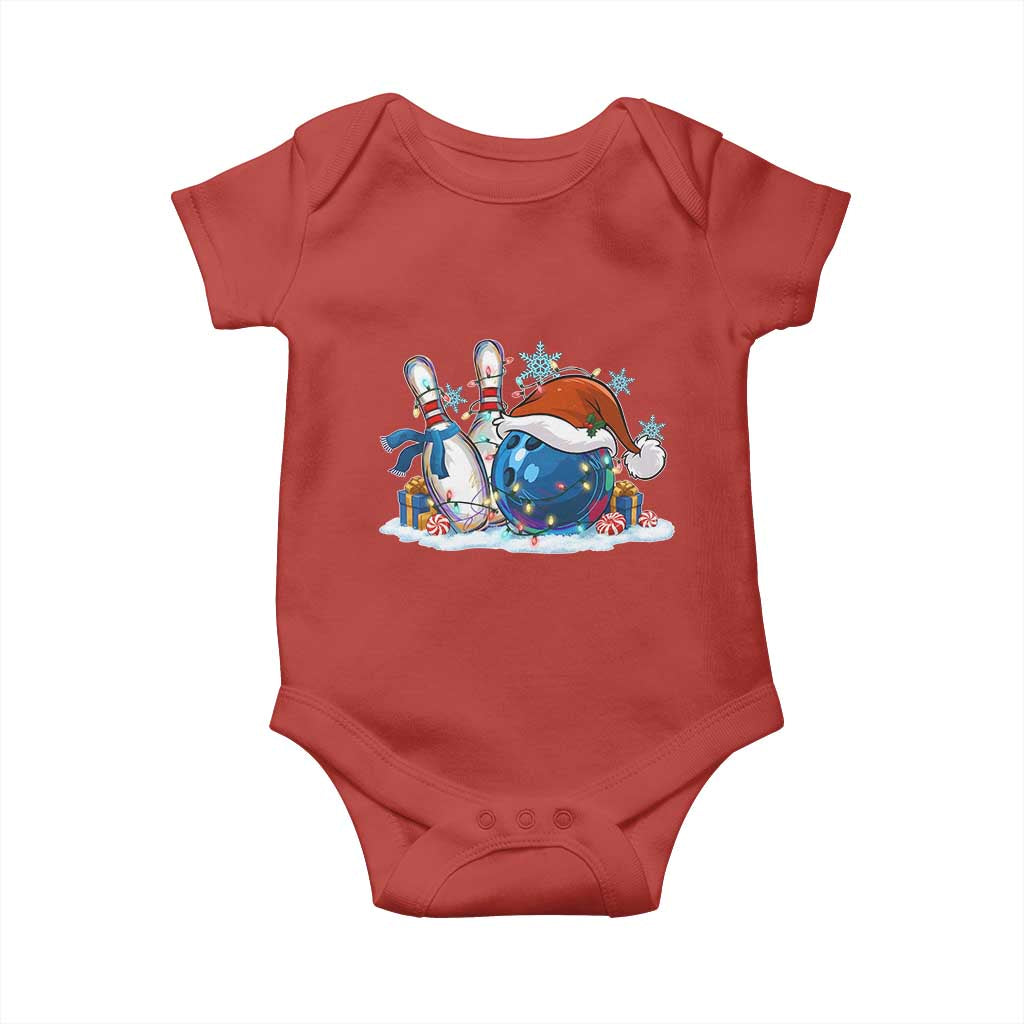 Funny Christmas Bowling Santa Hat Xmas Bowler Baby Onesie - Wonder Print Shop