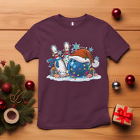 Funny Christmas Bowling Santa Hat Xmas Bowler T Shirt - Wonder Print Shop
