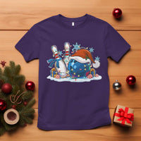 Funny Christmas Bowling Santa Hat Xmas Bowler T Shirt - Wonder Print Shop