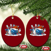 Funny Christmas Bowling Santa Hat Xmas Bowler Ceramic Ornament - Wonder Print Shop