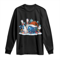 Funny Christmas Bowling Santa Hat Xmas Bowler Long Sleeve Shirt - Wonder Print Shop