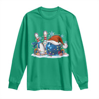 Funny Christmas Bowling Santa Hat Xmas Bowler Long Sleeve Shirt - Wonder Print Shop