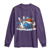 Funny Christmas Bowling Santa Hat Xmas Bowler Long Sleeve Shirt - Wonder Print Shop