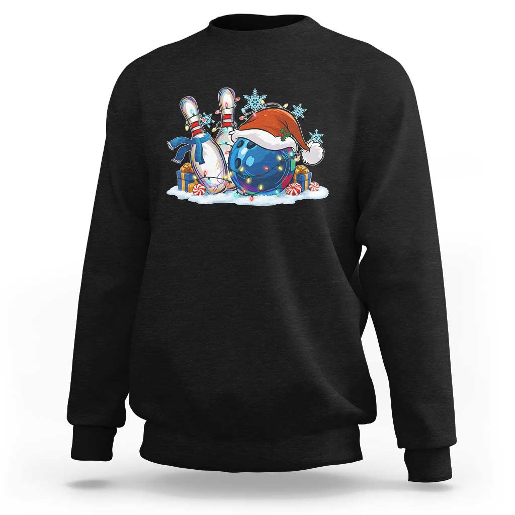 Funny Christmas Bowling Santa Hat Xmas Bowler Sweatshirt - Wonder Print Shop
