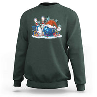 Funny Christmas Bowling Santa Hat Xmas Bowler Sweatshirt - Wonder Print Shop