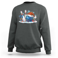 Funny Christmas Bowling Santa Hat Xmas Bowler Sweatshirt - Wonder Print Shop