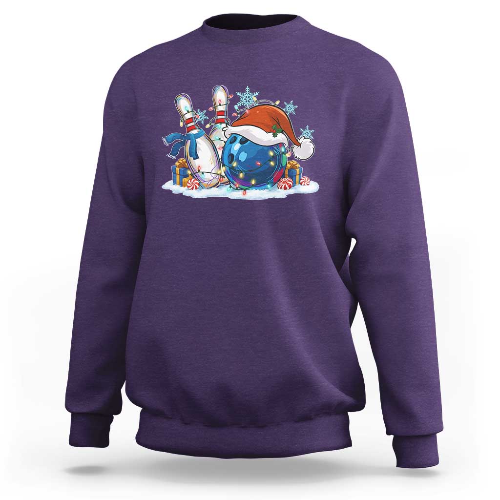 Funny Christmas Bowling Santa Hat Xmas Bowler Sweatshirt - Wonder Print Shop